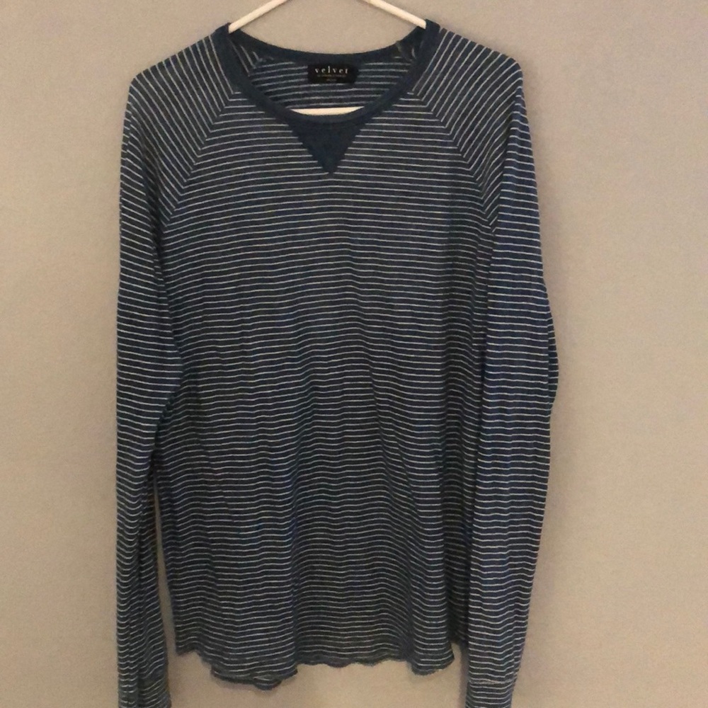 Mens striped long sleeve tee velvet by graham/spen